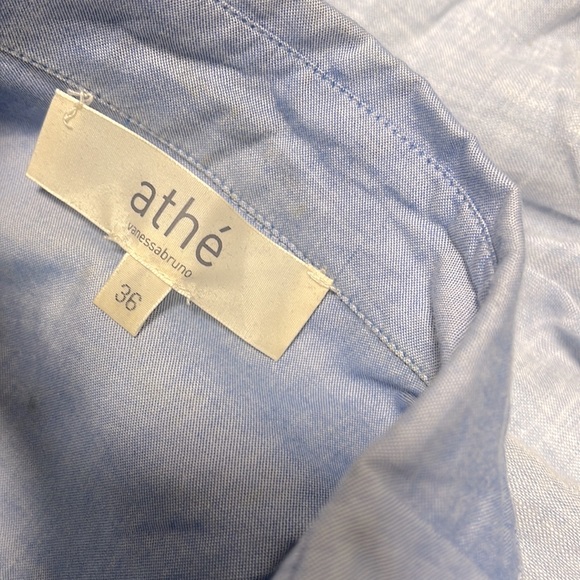 Athe Vanessa Bruno Coralie Cotton-Poplin Braided Placket Blue Drop-waist dress - Picture 8 of 8